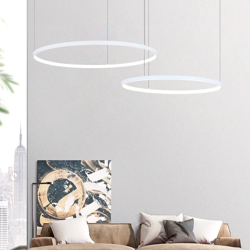 Engineering And Interior Design - ثريات LED حديثة بتصميم حلقات دائرية،