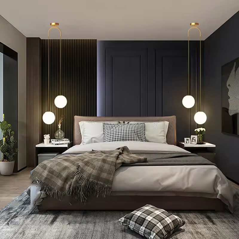 غرفة نوم السرير معلقة قلادة مص - مراجعة Interior Design Gold وسعره