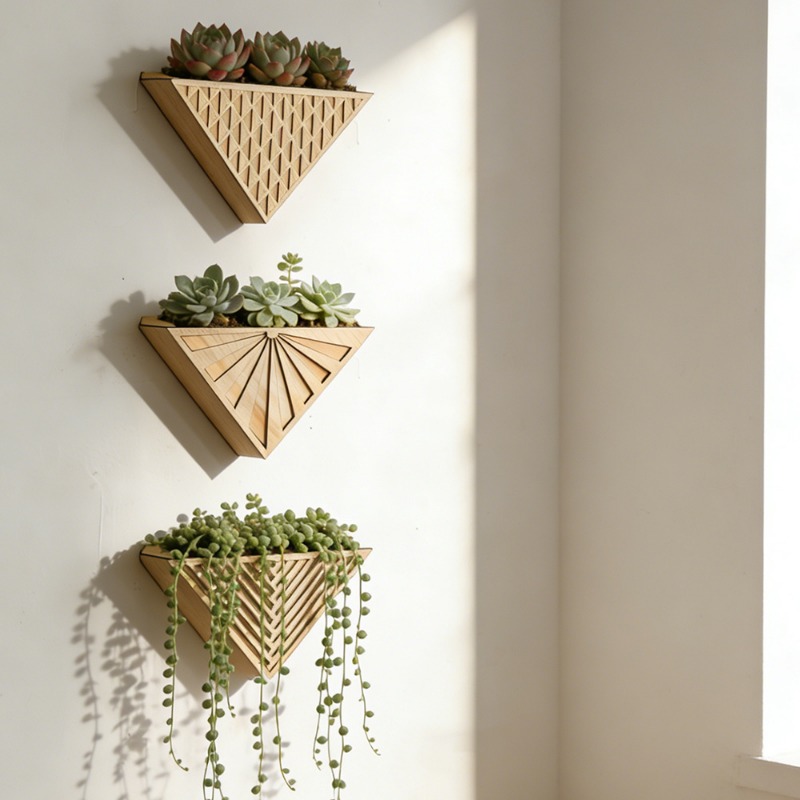 رف جداري خشبي خفيف الوزن بتصمي - مراجعة Geometric Shelf Triangle وسعره