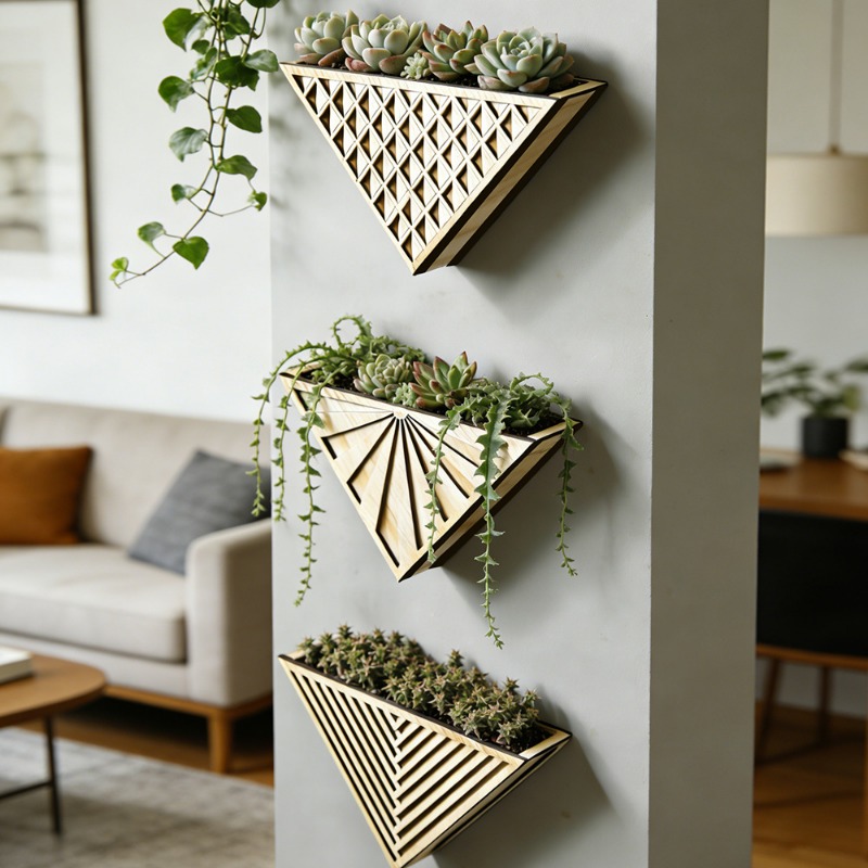 رف جداري خشبي خفيف الوزن بتصمي - مراجعة Geometric Shelf Triangle وسعره