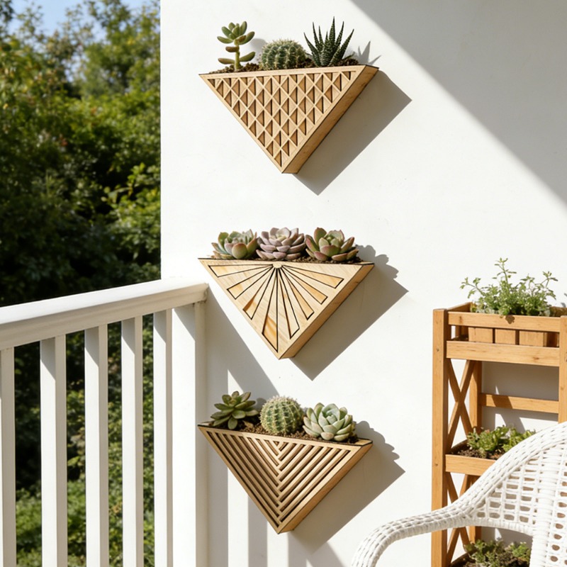 رف جداري خشبي خفيف الوزن بتصمي - مراجعة Geometric Shelf Triangle وسعره